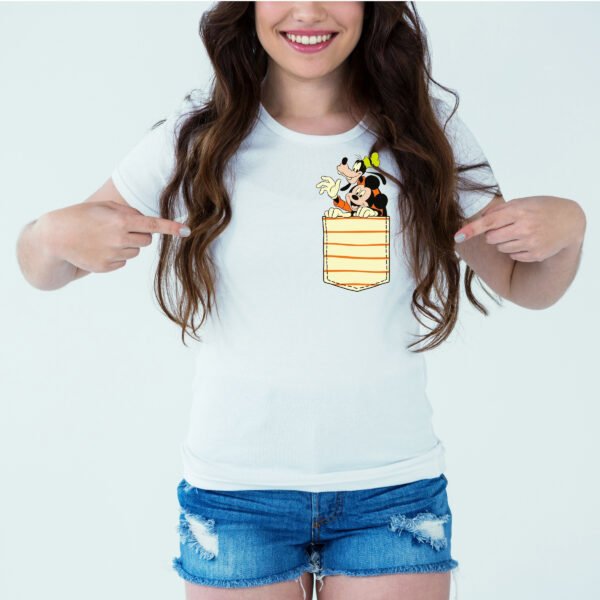 Designer Printed T-Shirt :: Design type - Micky Mouse In Pocket - Cloth type : DOT-KNIT
