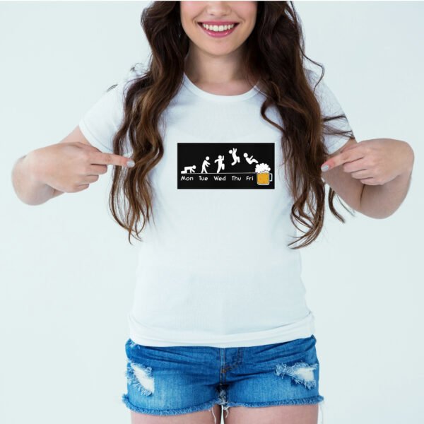 Designer Printed T-Shirt :: Design type - Monday To Friday Beer - Cloth type : Cotton