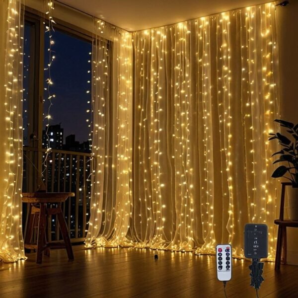 10 Row Warm White Curtain LED (With Remote)