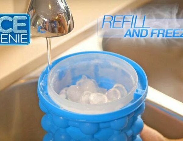 Ice Cube Genie ? Flexible Silicone Ice Cube Maker with Built-In Storage