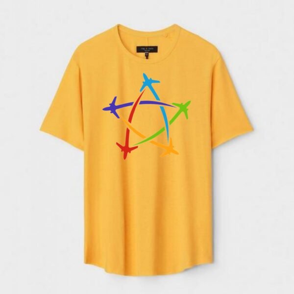 Yellow Unisex Cotton Regular Fit Printed Round Neck T-Shirt