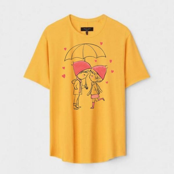 Yellow Unisex Polyster Regular Fit Printed Round Neck T-Shirt