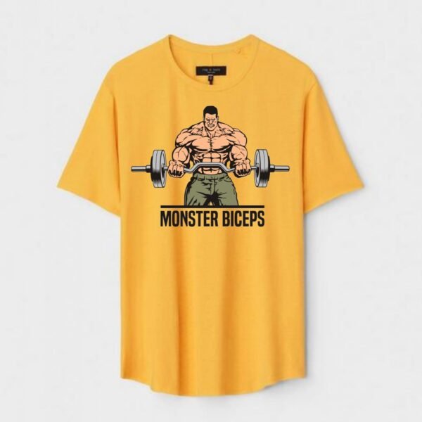 Yellow Unisex Cotton Regular Fit Printed Round Neck T-Shirt