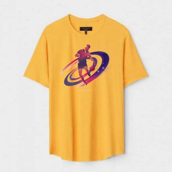 Yellow Unisex Polyster Regular Fit Printed Round Neck T-Shirt