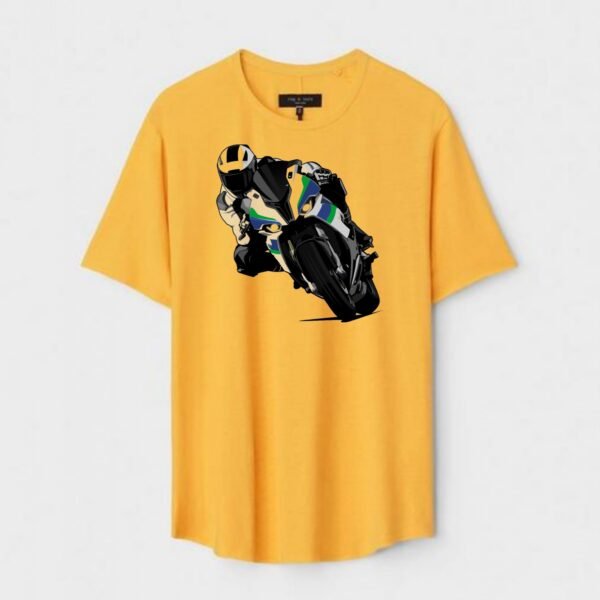 Yellow Unisex DOT KNIT Regular Fit Printed Round Neck T-Shirt