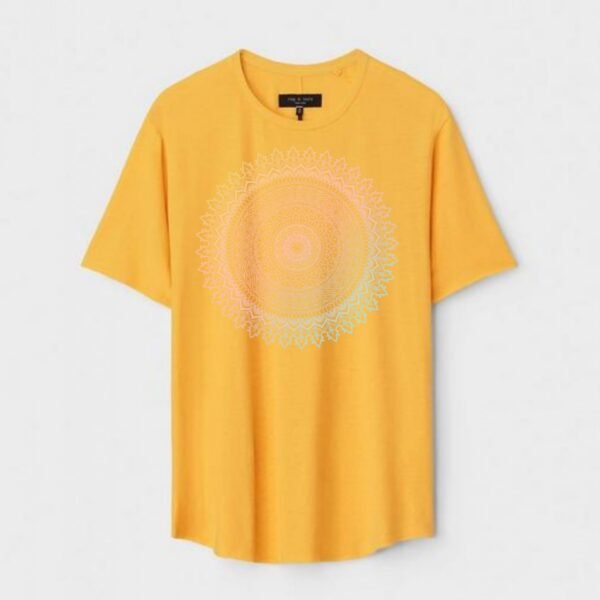 Yellow Unisex Cotton Regular Fit Printed Round Neck T-Shirt