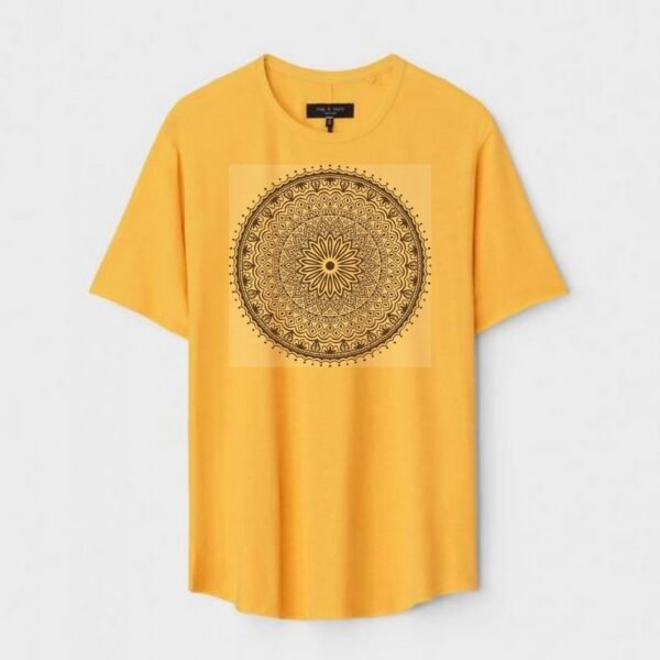 Yellow Unisex Cotton Regular Fit Printed Round Neck T-Shirt