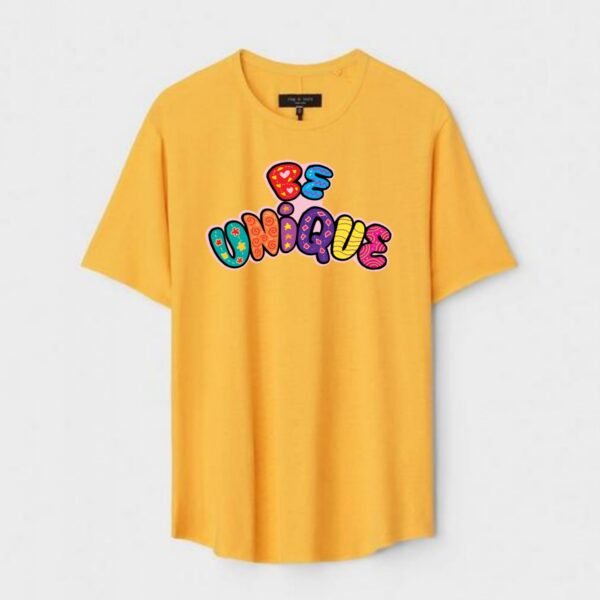 Yellow Unisex Cotton Regular Fit Printed Round Neck T-Shirt