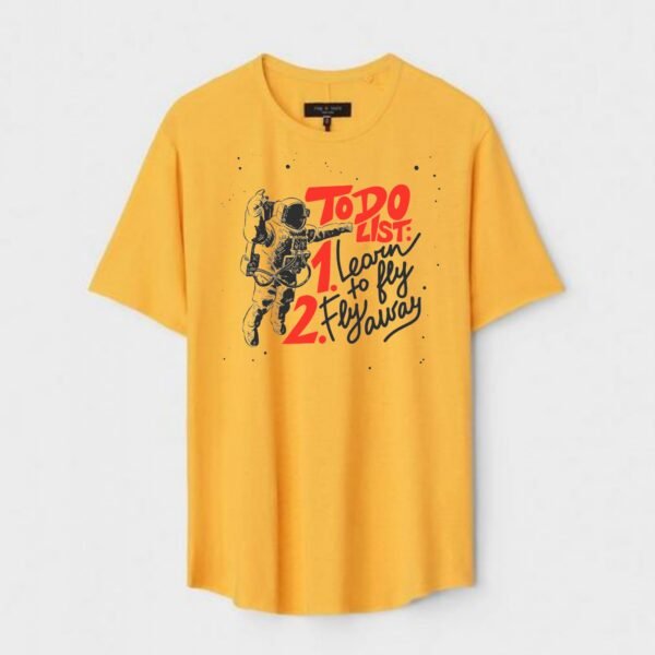 Yellow Unisex Cotton Regular Fit Printed Round Neck T-Shirt