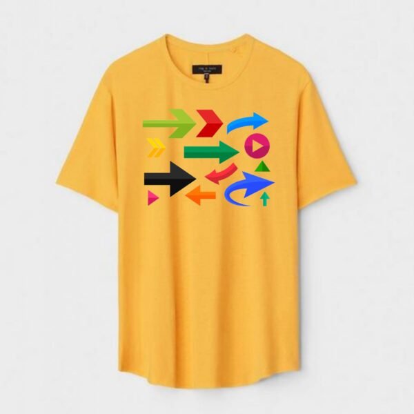 Yellow Unisex Polyster Regular Fit Printed Round Neck T-Shirt