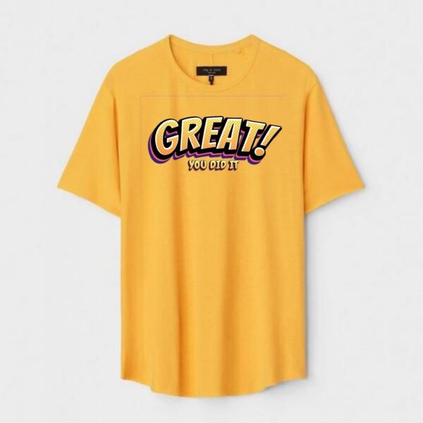 Yellow Unisex Polyster Regular Fit Printed Round Neck T-Shirt