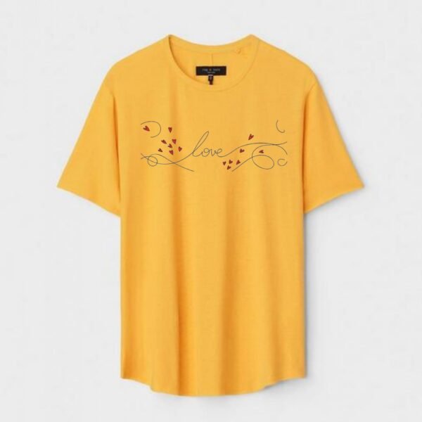 Yellow Unisex Cotton Regular Fit Printed Round Neck T-Shirt