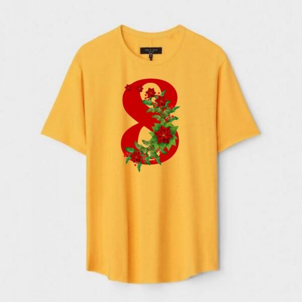 Yellow Unisex Polyster Regular Fit Printed Round Neck T-Shirt