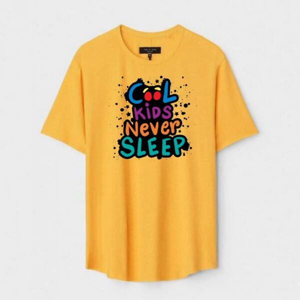 Yellow Unisex DOT KNIT Regular Fit Printed Round Neck T-Shirt