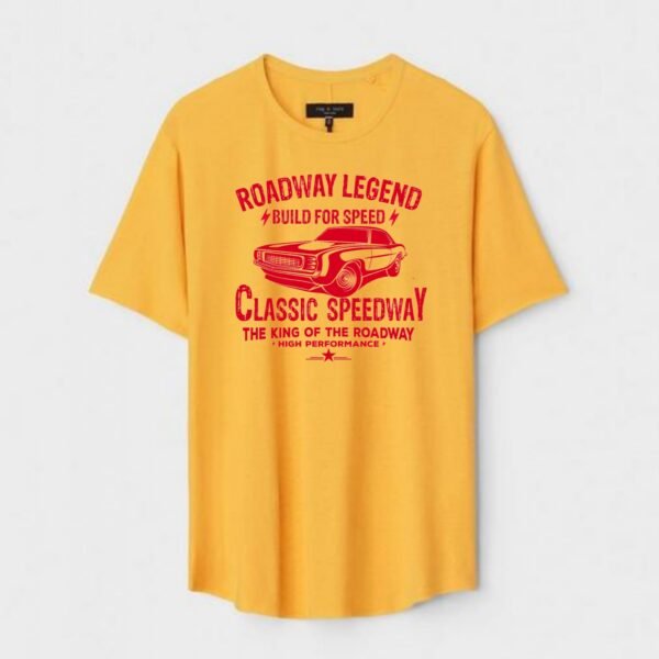 Yellow Unisex Cotton Regular Fit Printed Round Neck T-Shirt