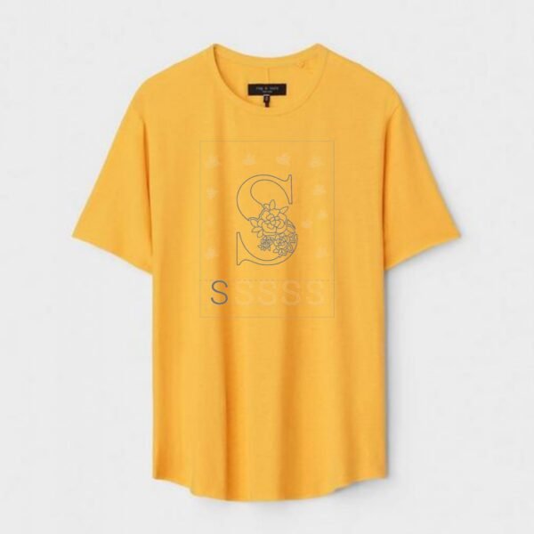 Yellow Unisex Cotton Regular Fit Printed Round Neck T-Shirt