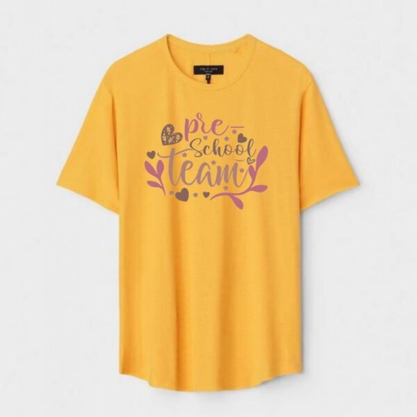 Yellow Unisex DOT KNIT Regular Fit Printed Round Neck T-Shirt