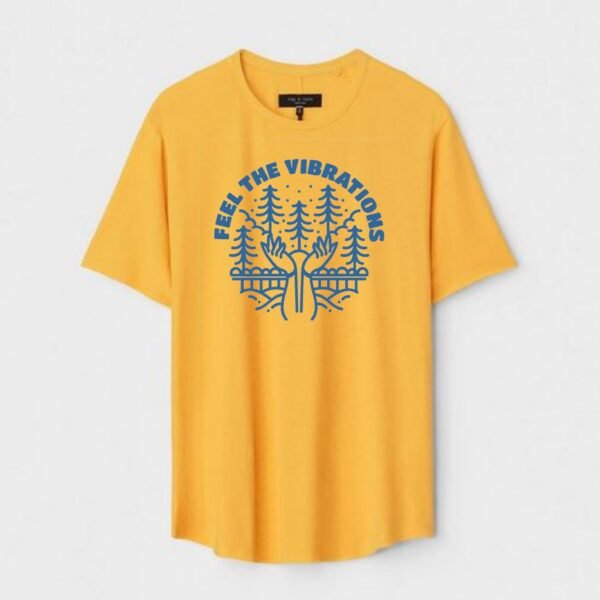 Yellow Unisex Polyster Regular Fit Printed Round Neck T-Shirt