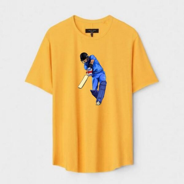 Yellow Unisex Cotton Regular Fit Printed Round Neck T-Shirt