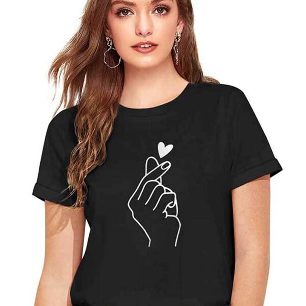 Cotton Regular Fit Printed Round Neck T-Shirt For Women