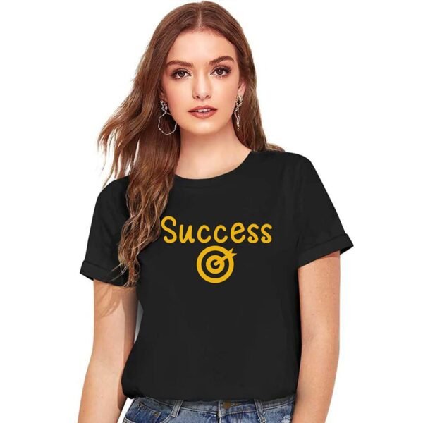 Cotton Regular Fit Printed Round Neck T-Shirt For Women