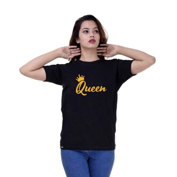 Cotton Regular Fit Printed Round Neck T-Shirt For Women