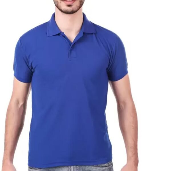 One-H Men's Polo Neck Short Sleeve Casual Tshirt Blue color (Pack of 1)